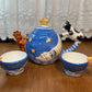 Vintage Cow Jumps Over The Moon Tea Pot And Tea Cups