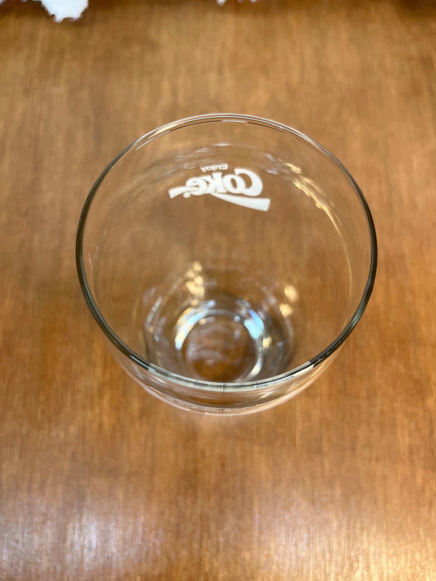 Clear Vintage White Logo Coca Cola Glass