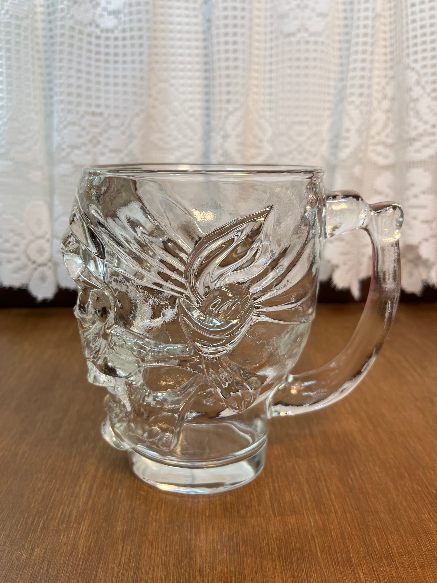 Large Glass Skull Mug