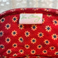 Red Floral Pattern Small Cosmetic Bag