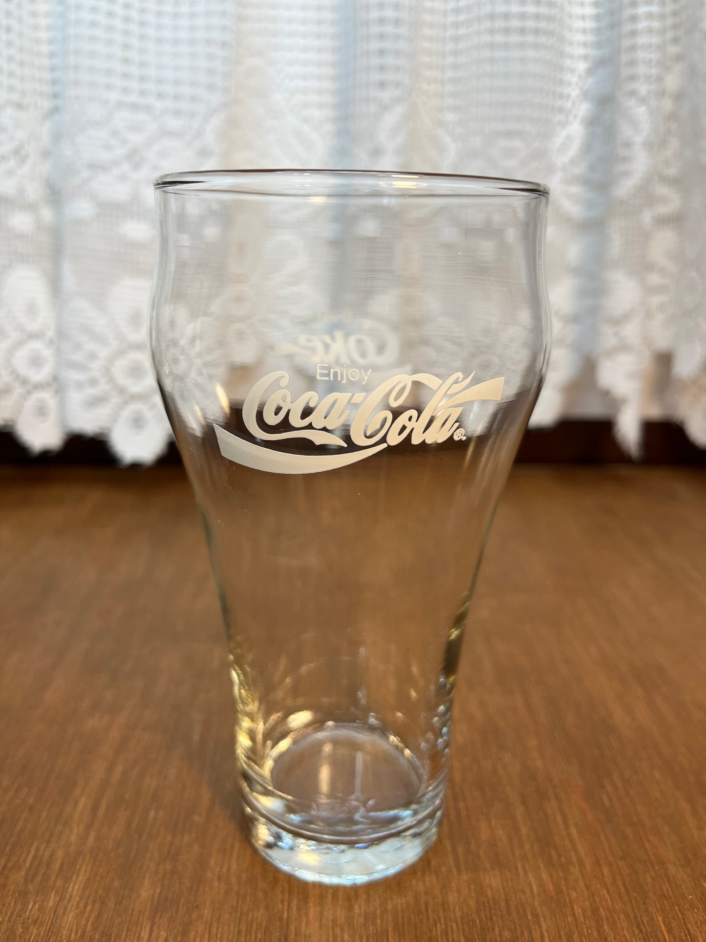 Clear Vintage White Logo Coca Cola Glass