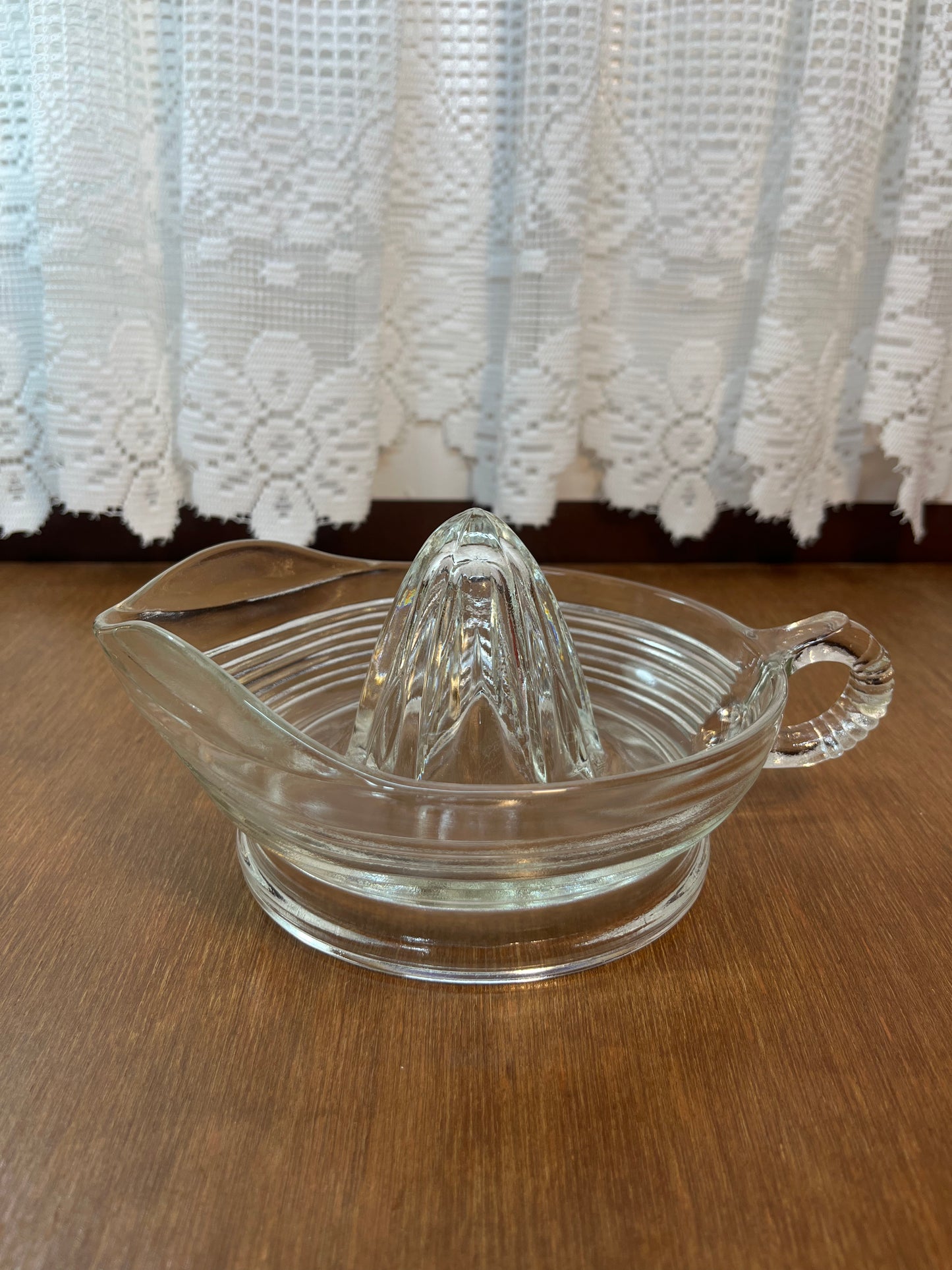 Vintage Clear Reamer Ribbed Hand Juicer