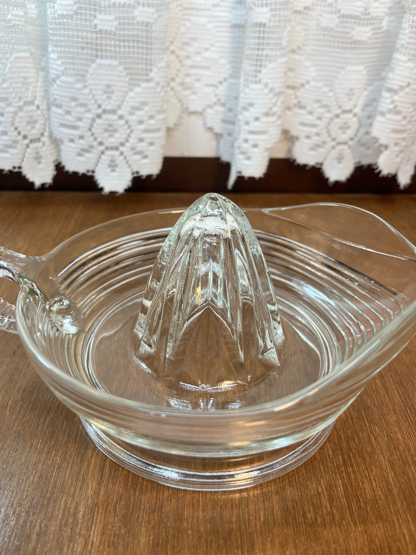 Vintage Clear Reamer Ribbed Hand Juicer