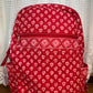 Vibrant Red Pattern Vera Bradley Backpack