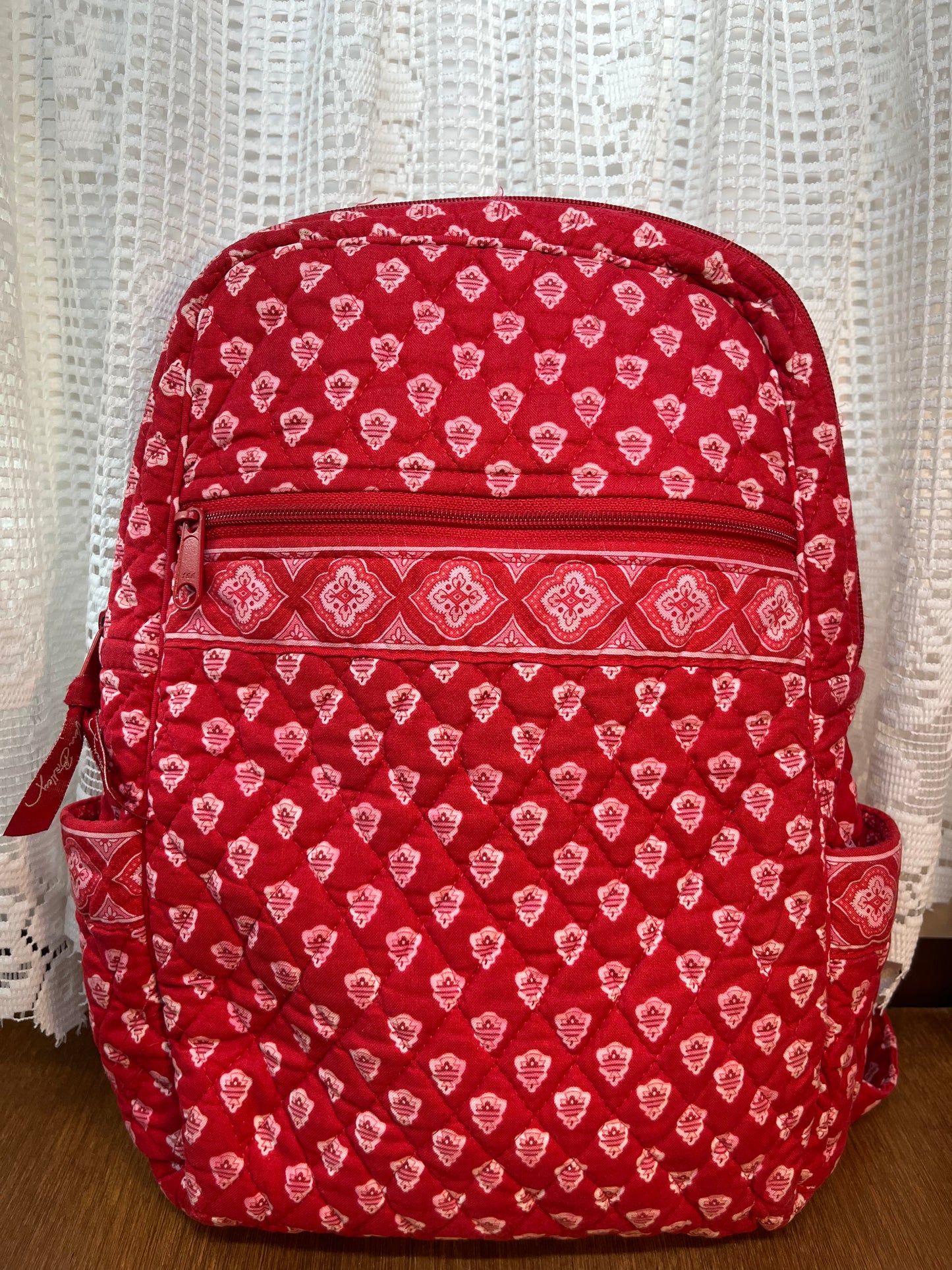 Vibrant Red Pattern Vera Bradley Backpack