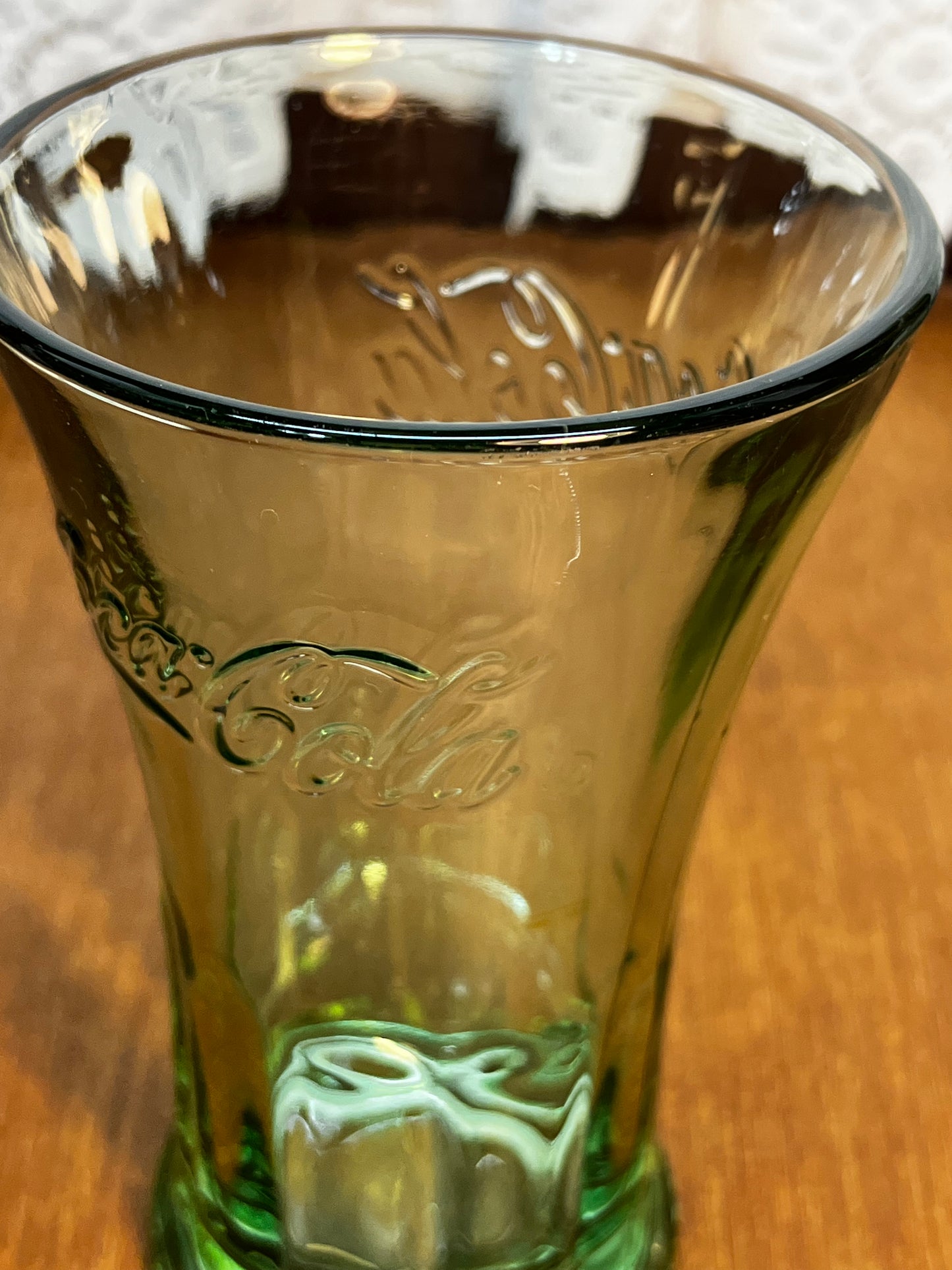 Vintage Green Fluted Top Libbey Coca Cola Glass