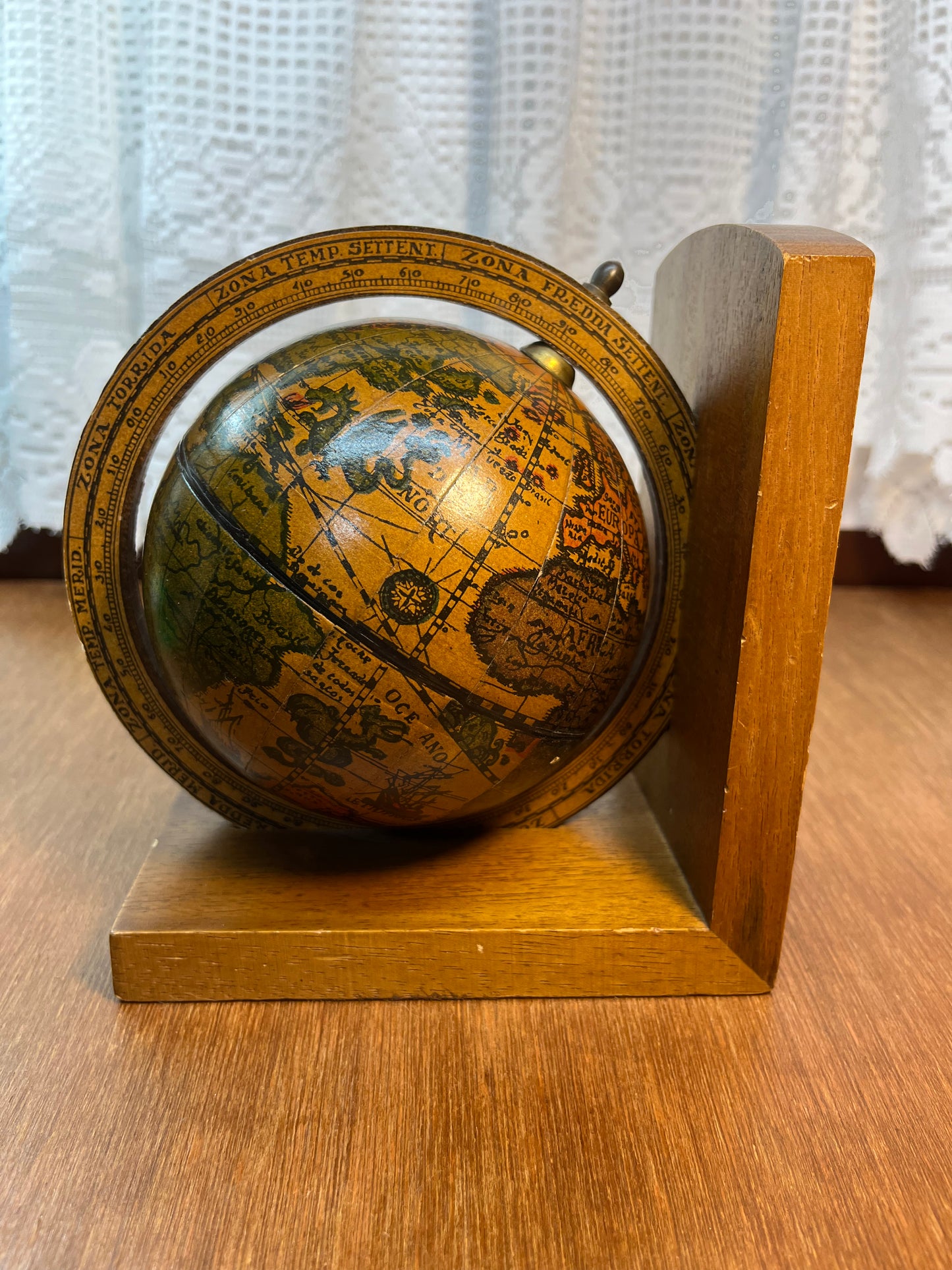 Vintage Old World Globe Book End