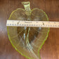 Vintage Set Of 3 Uranium Leaf Glass Dishes