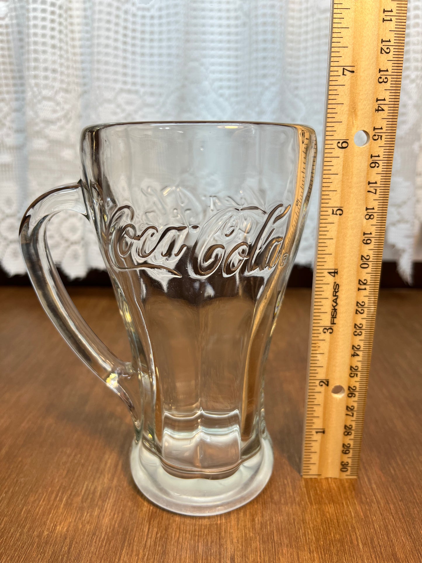 Vintage Clear Coca Cola Collectible Glass Mug