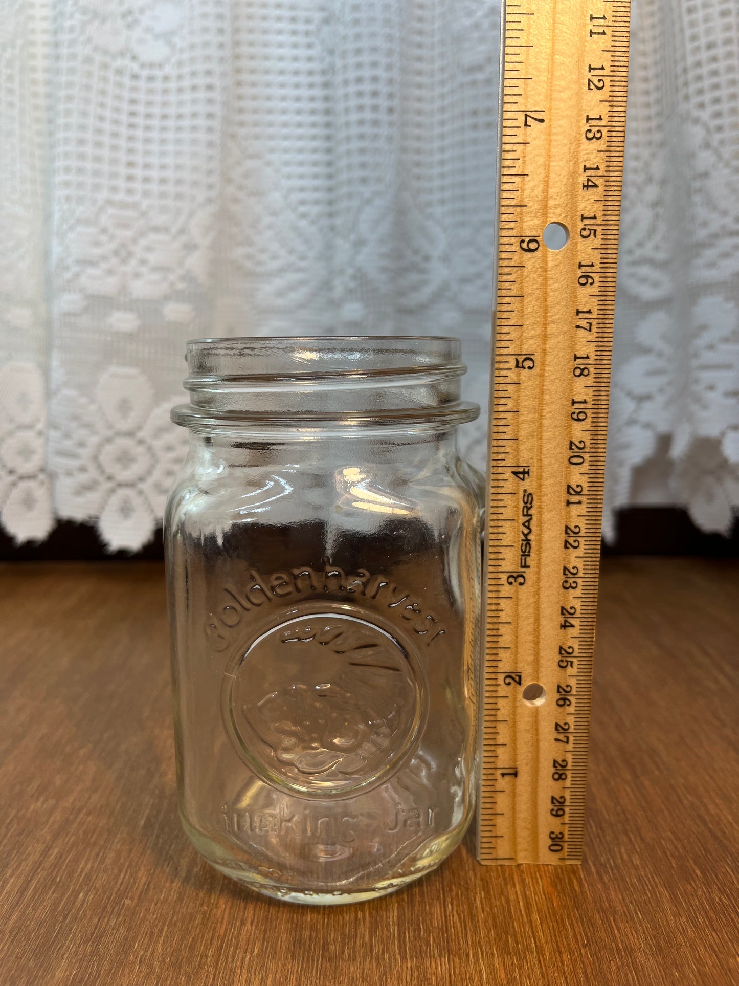 Vintage Golden Harvest Drinking Glass Jar