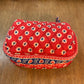 Red Floral Pattern Small Cosmetic Bag