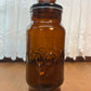 Vintage Amber Glass Jar With Lid