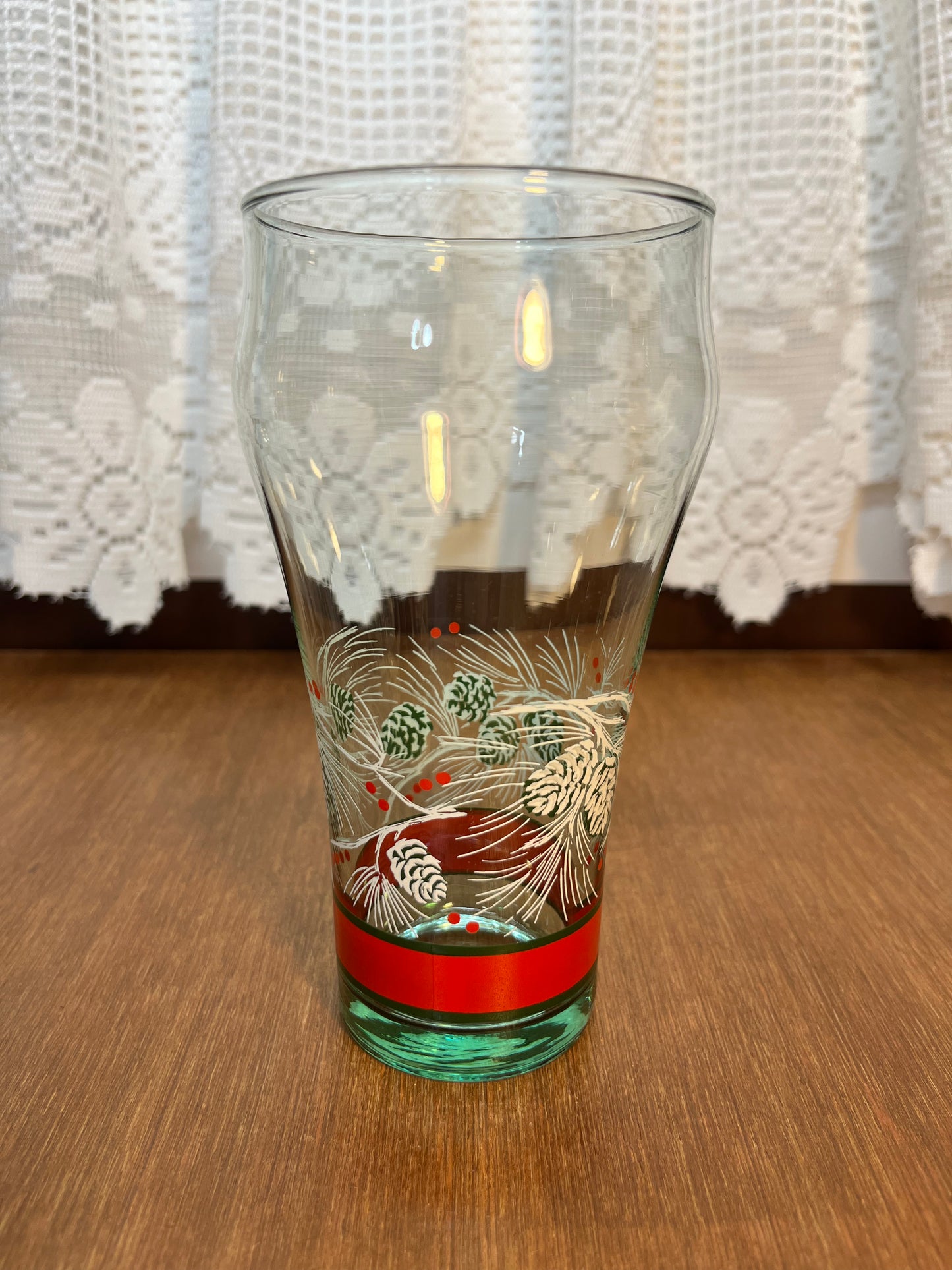 Vintage Christmas Holiday Coca Cola Glass