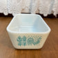 Vintage Turquoise Butter Print 0502 Pyrex Dish