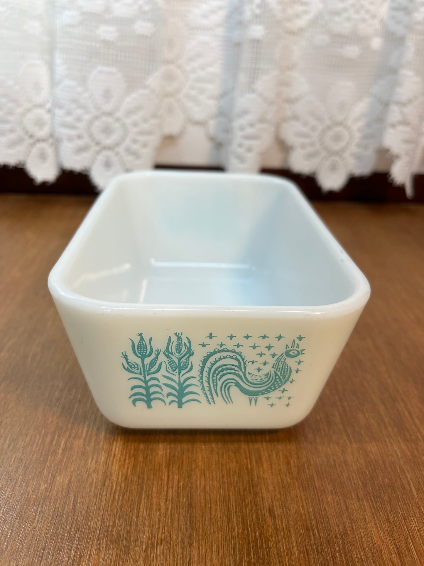 Vintage Turquoise Butter Print 0502 Pyrex Dish