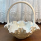 Vintage Milk Glass Fenton Hobnail Basket