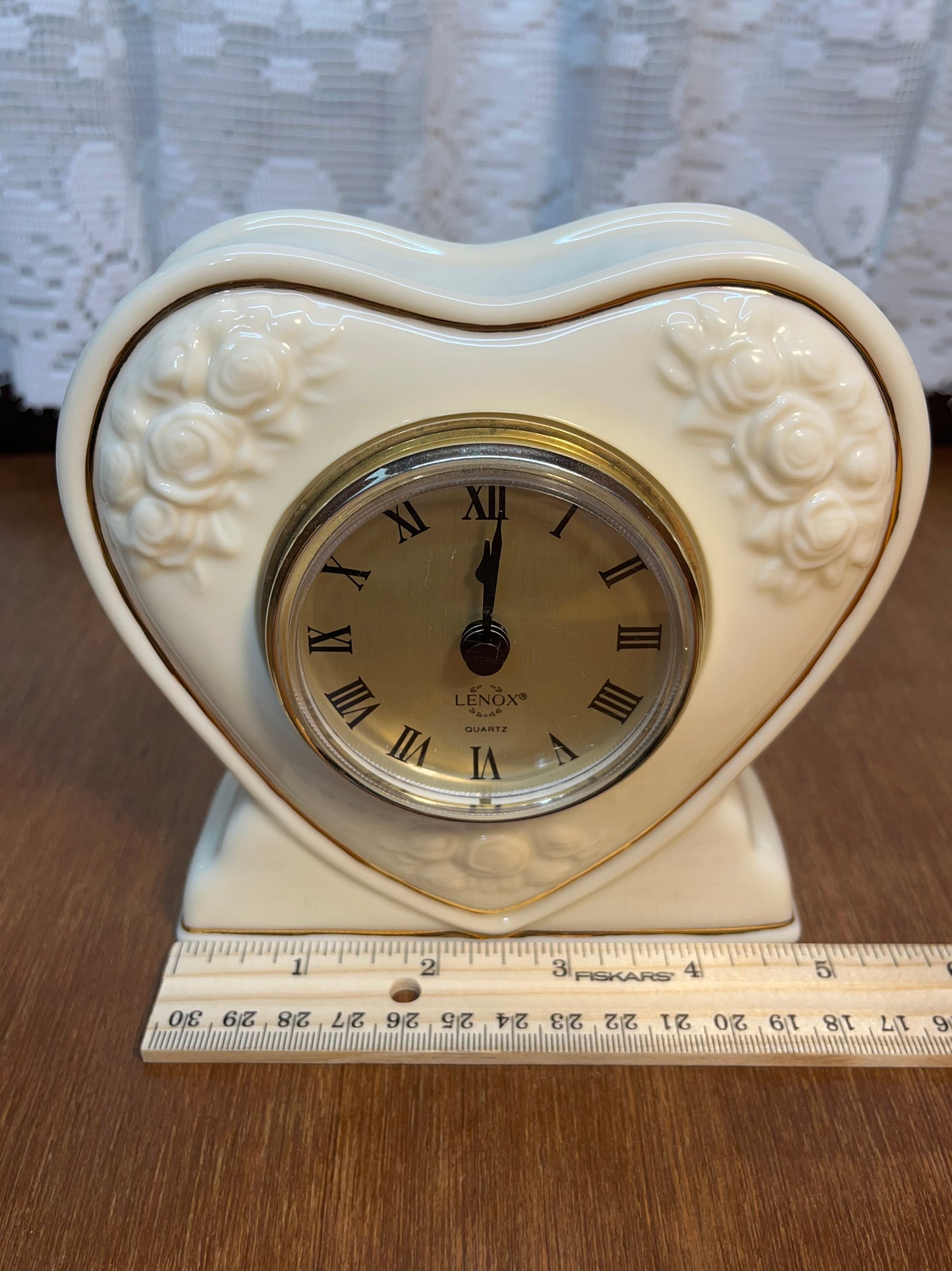 Vintage Heart Shaped Lenox Mantel Clock