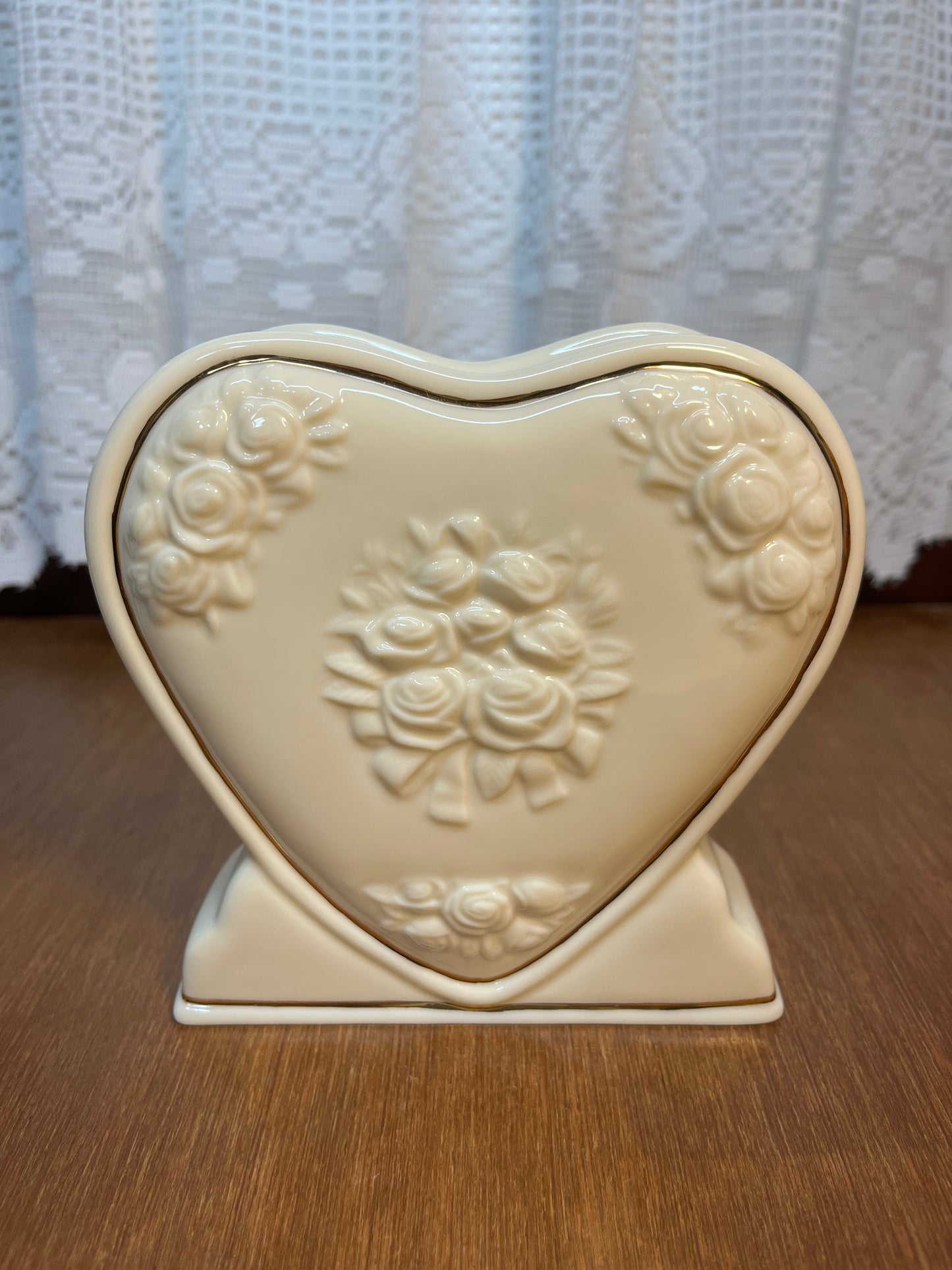 Vintage Heart Shaped Lenox Mantel Clock