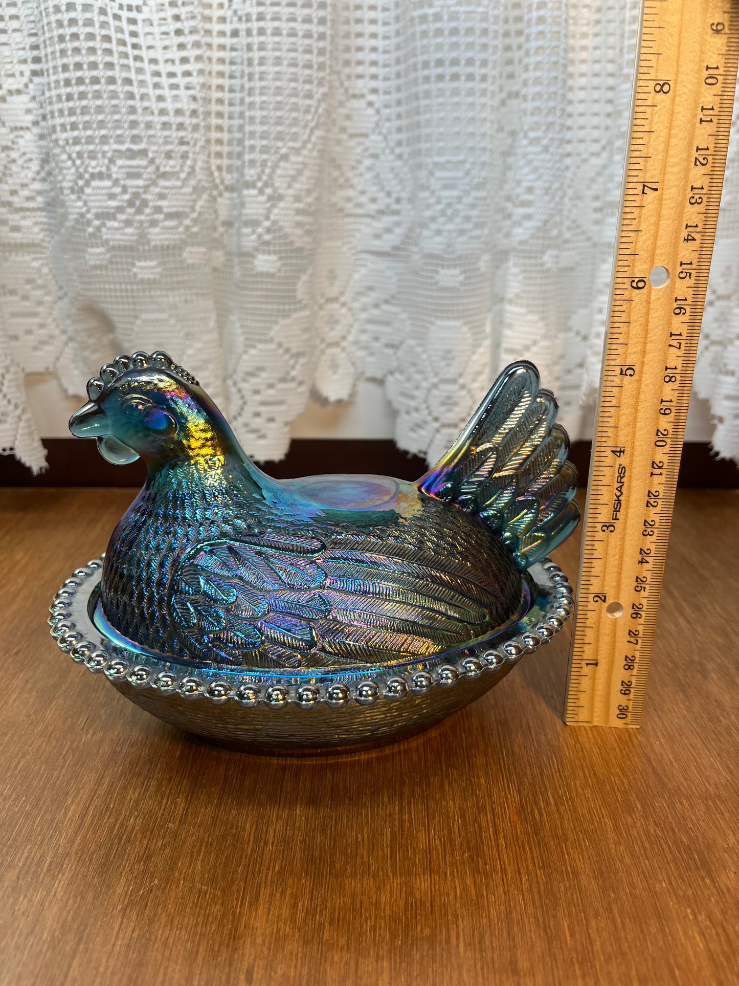 Vintage Indiana Carnival Glass Hen On Nest