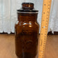 Vintage Amber Glass Jar With Lid