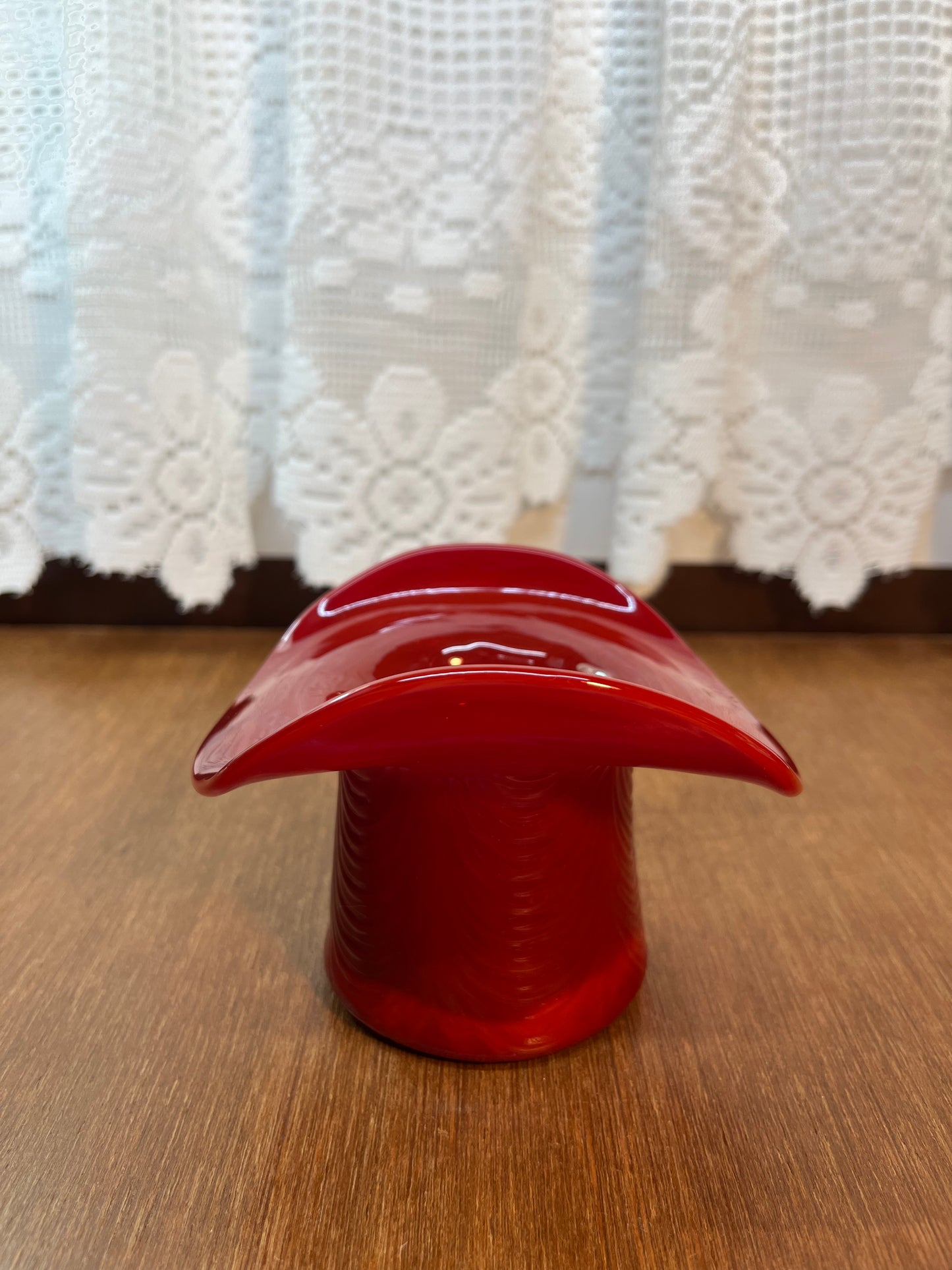 Vintage NFGS Red Drape Fenton Art Glass Hat