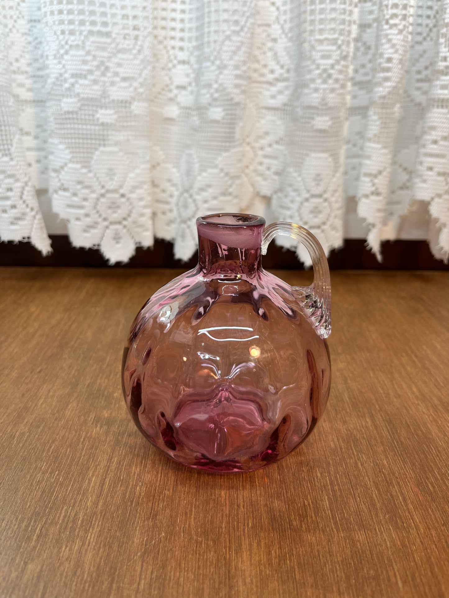 Vintage Mini Cranberry Art Glass Cruet