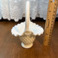 Vintage Mini Milk Glass Hobnail Fenton Basket