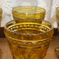 Eight Vintage Amber Indiana Glass Colony Park Lane Drinking Glasses