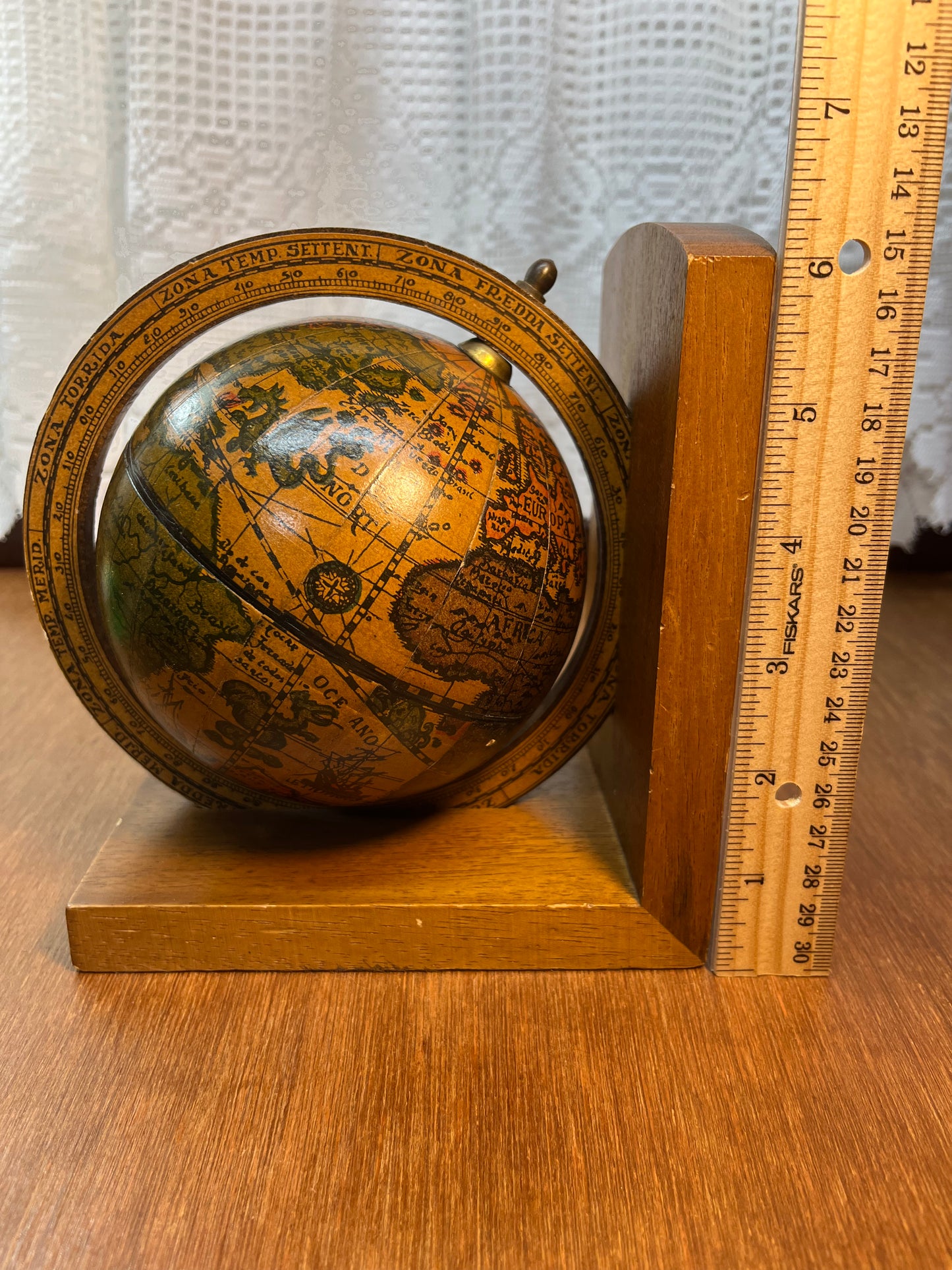 Vintage Old World Globe Book End