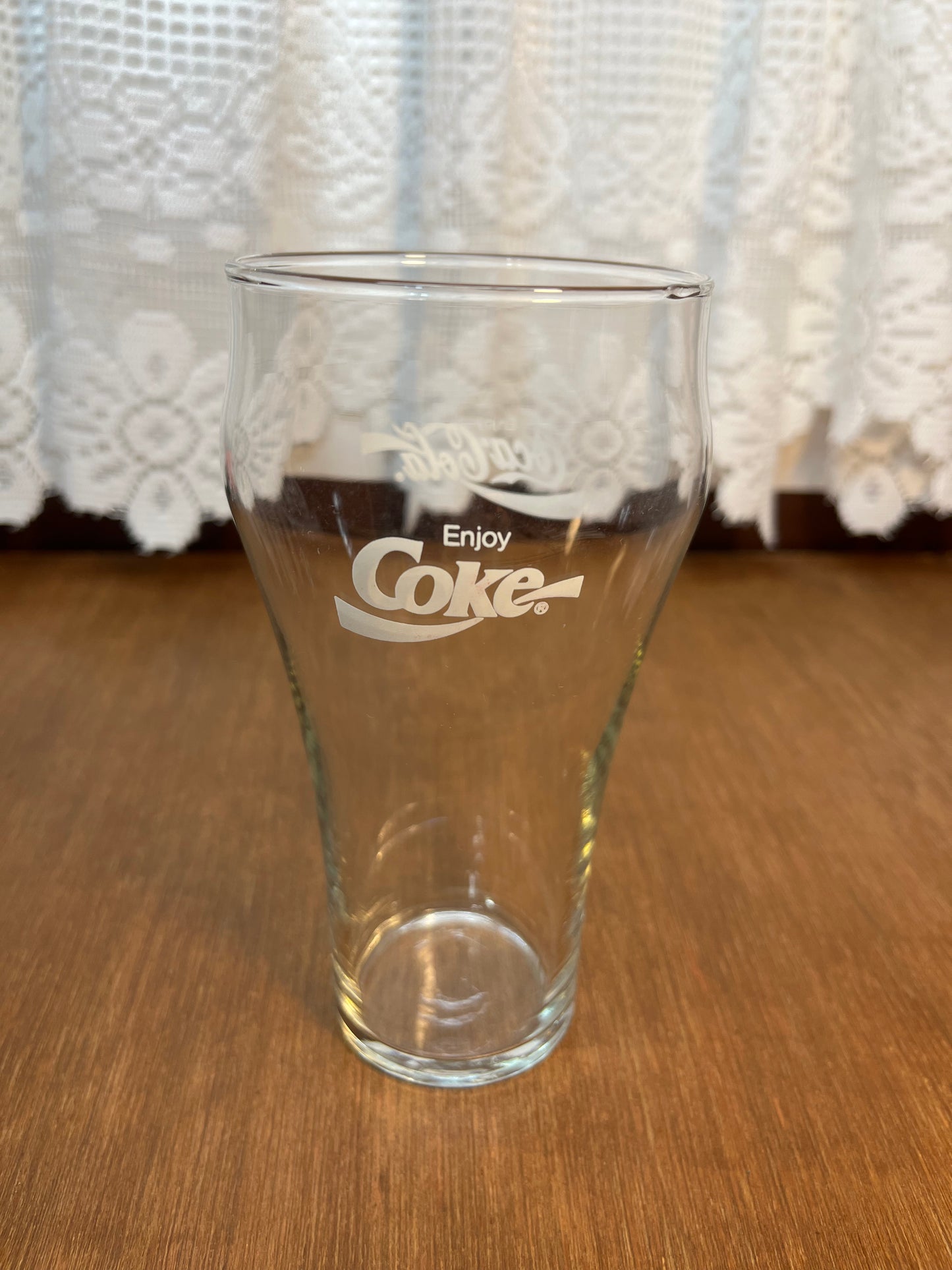 Vintage White Logo Coca Cola Glass