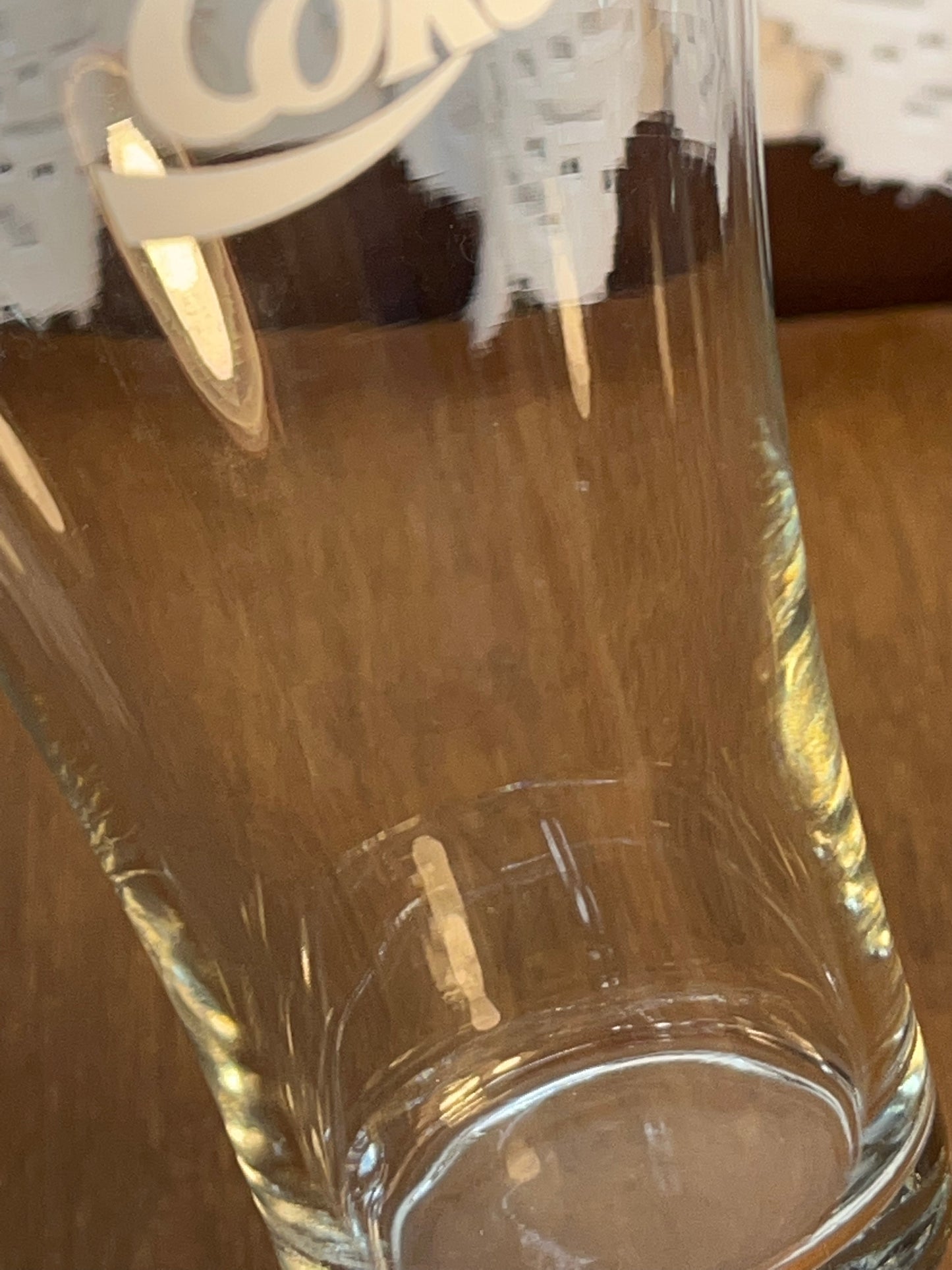 Clear Vintage White Logo Coca Cola Glass