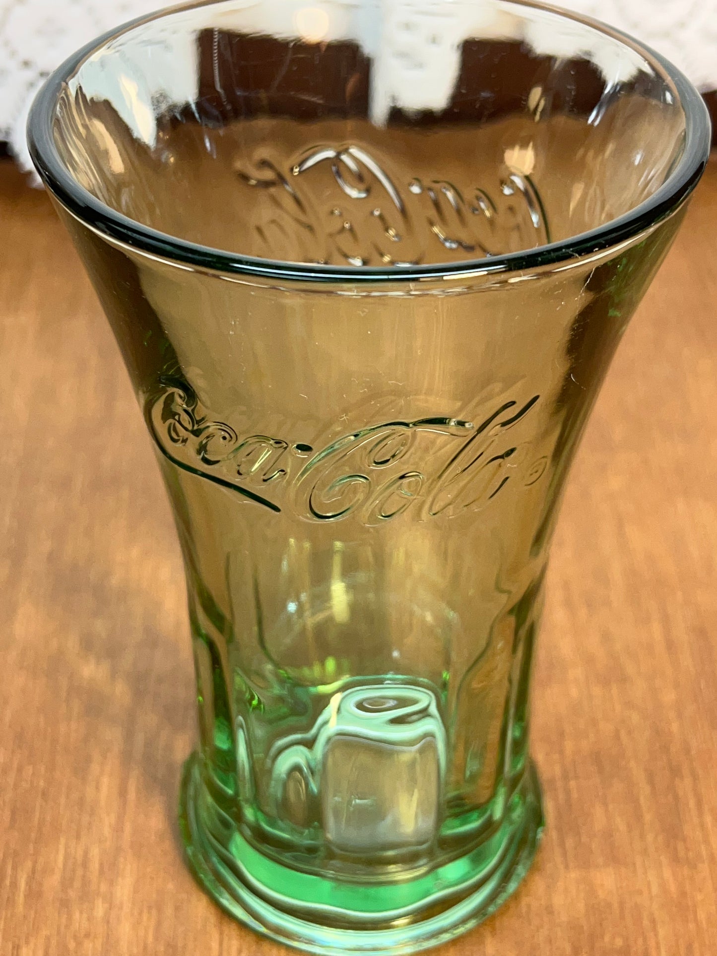 Vintage Green Fluted Top Libbey Coca Cola Glass