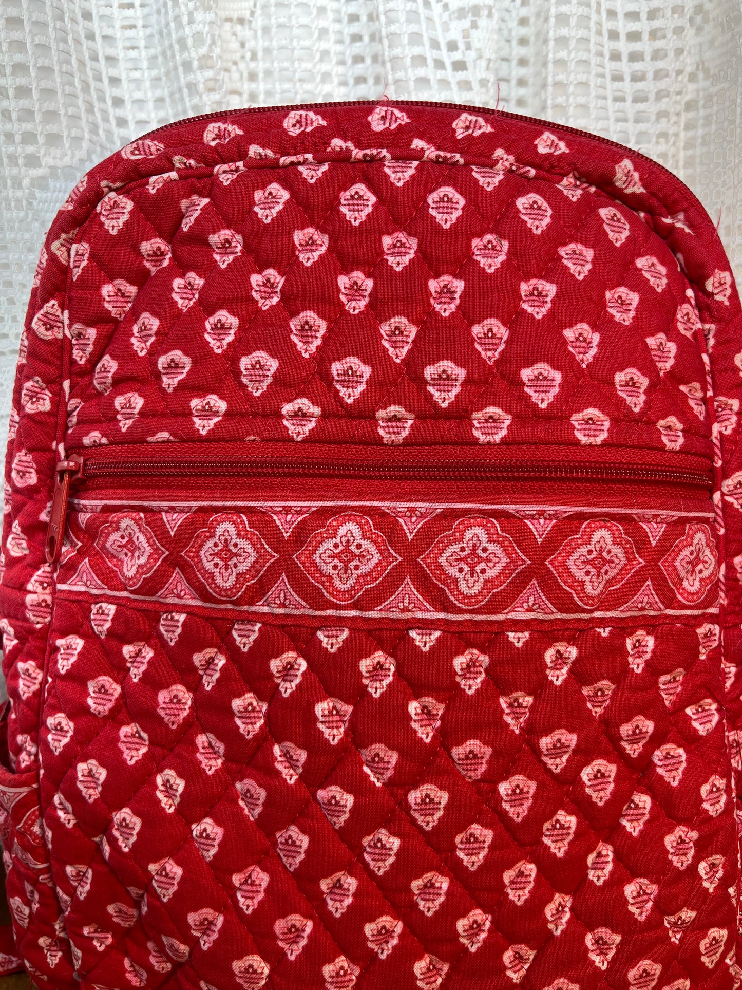 Vibrant Red Pattern Vera Bradley Backpack