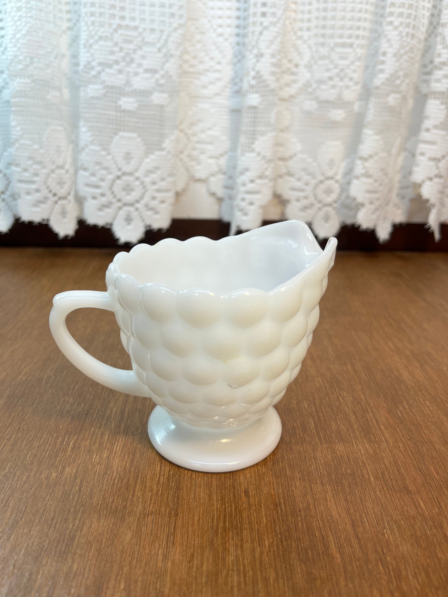 Bubble Milk Glass Anchor Hocking Creamer