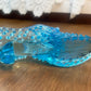 Vintage Aqua Fenton Hobnail Art Glass Shoe