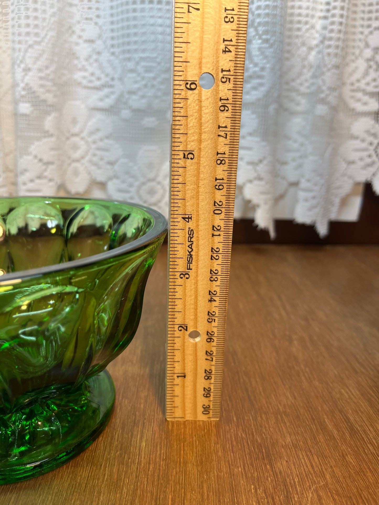 Vintage Emerald Green Pedestal Dish