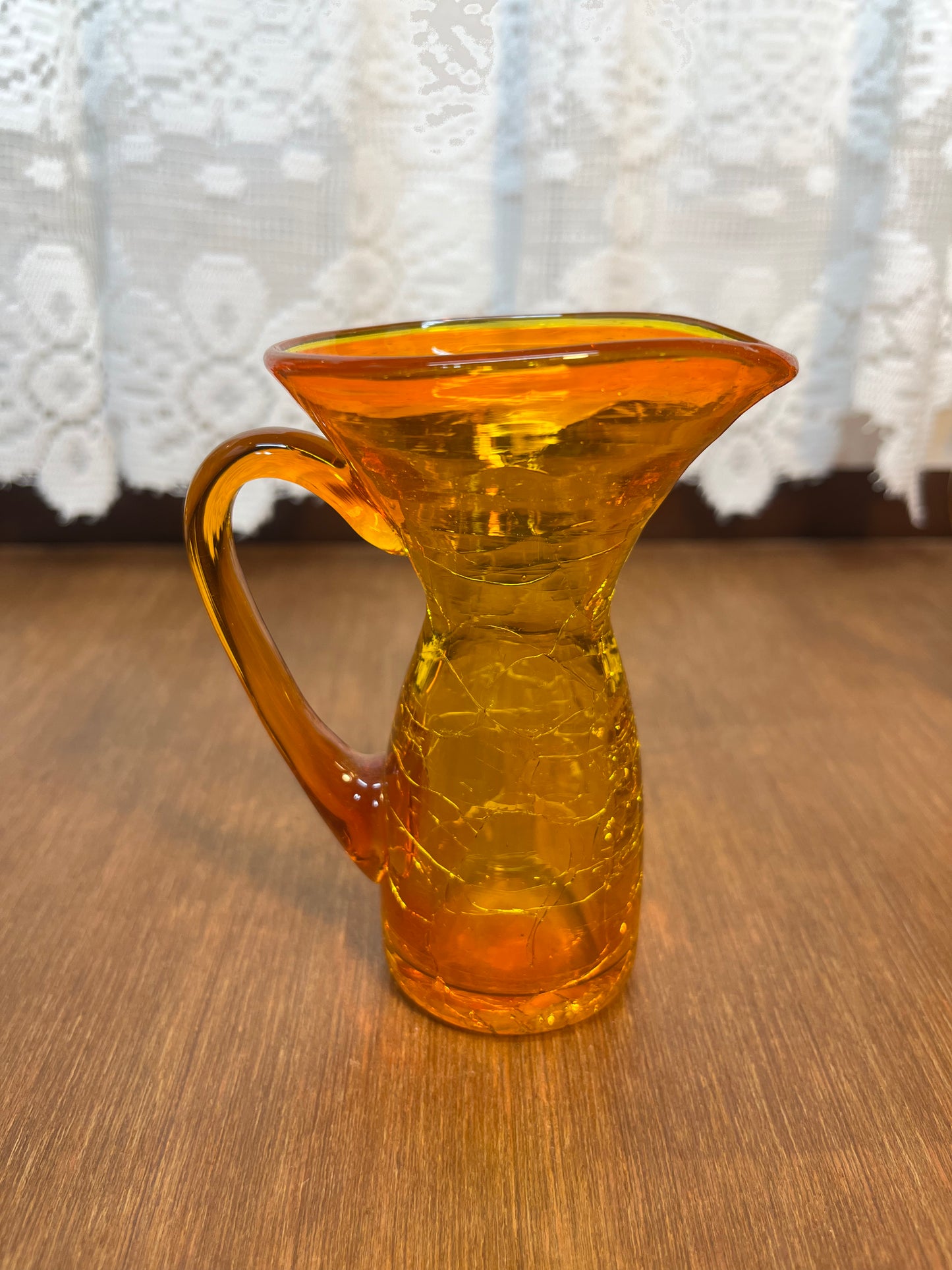 Vintage Miniature Amberina Crackled Pitcher’s