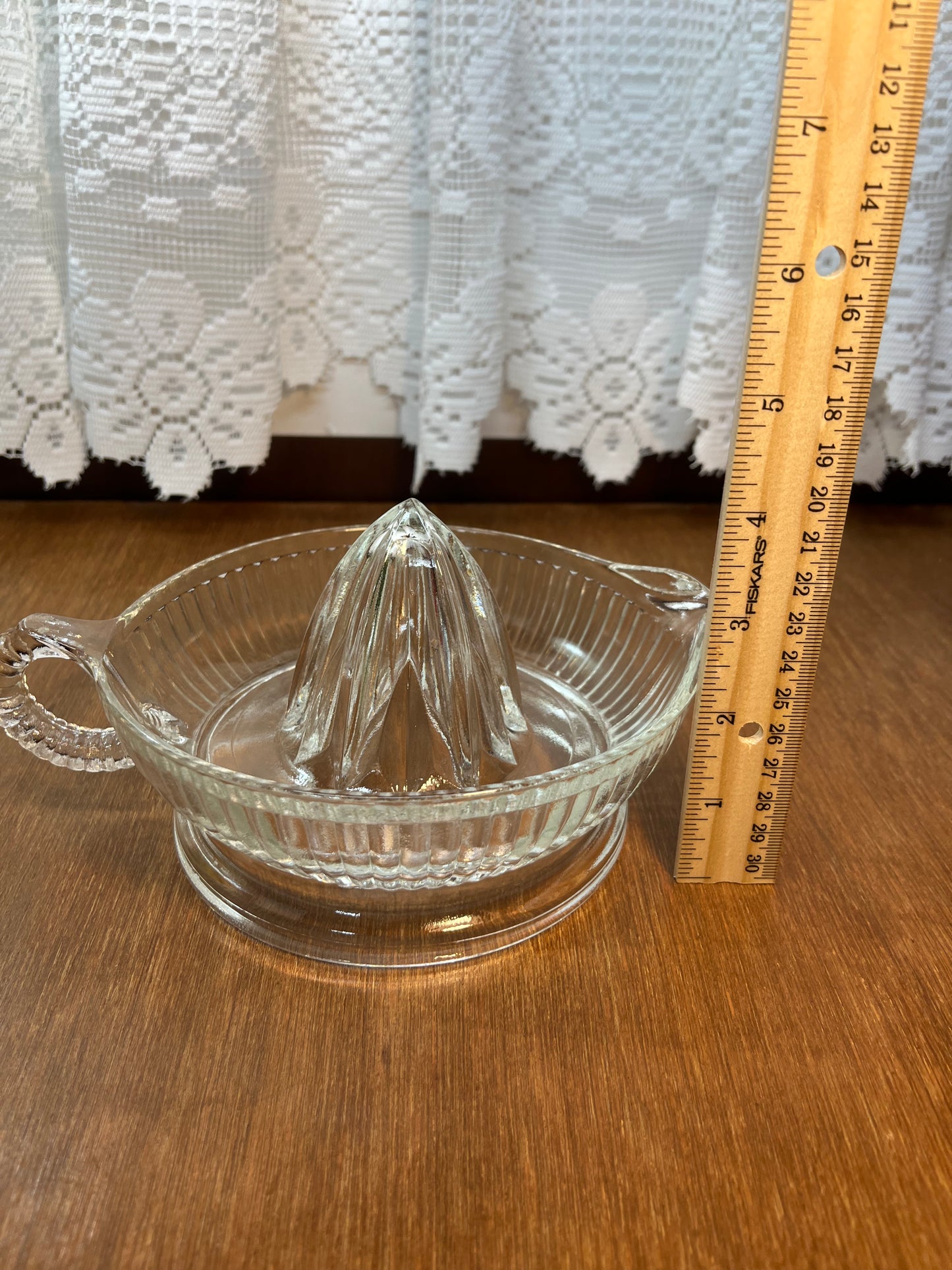 Vintage Clear Heavy Glass Hand Juicer