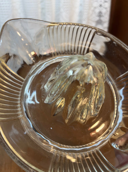 Vintage Clear Heavy Glass Hand Juicer