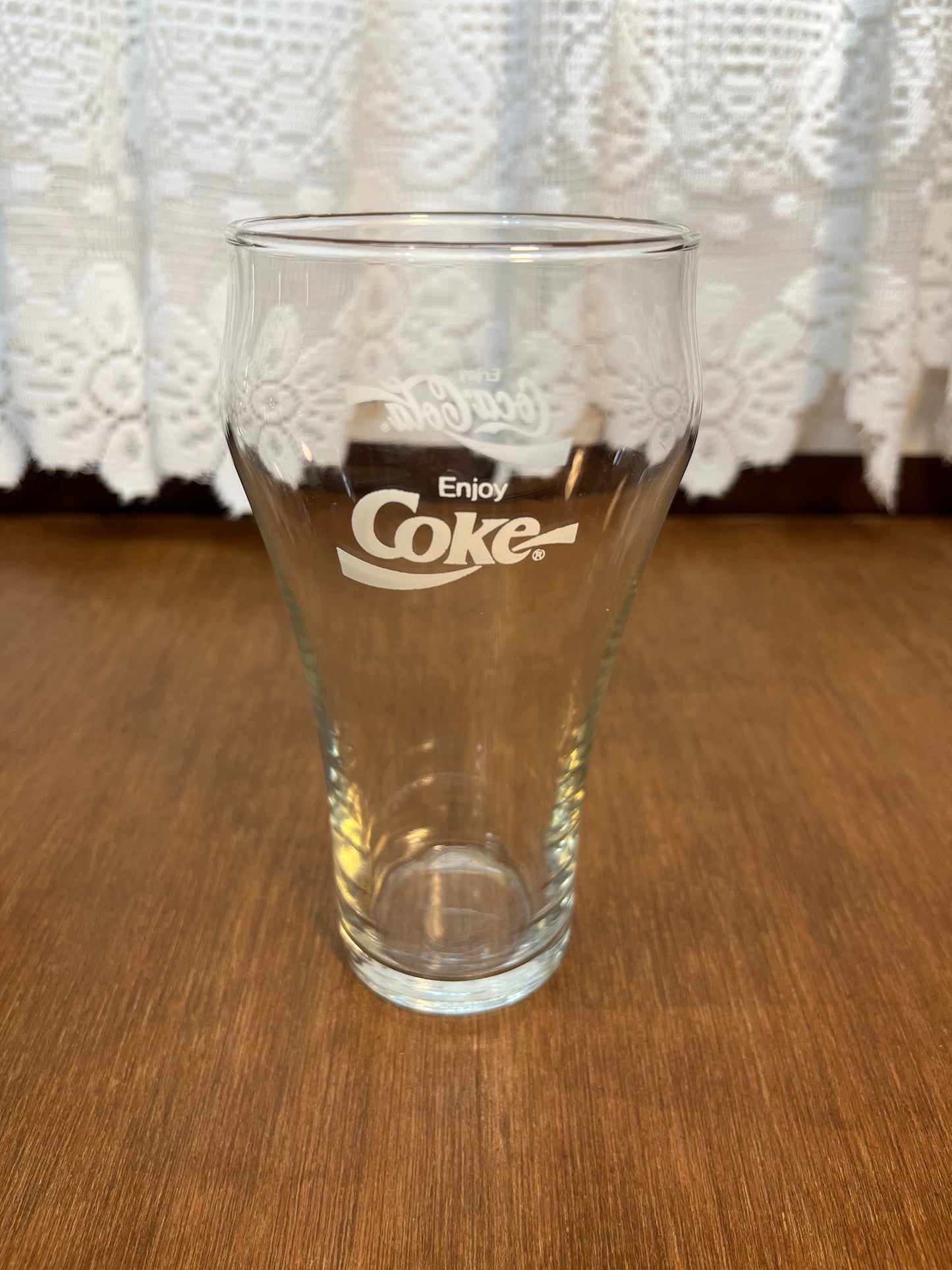 Clear Vintage White Logo Coca Cola Glass