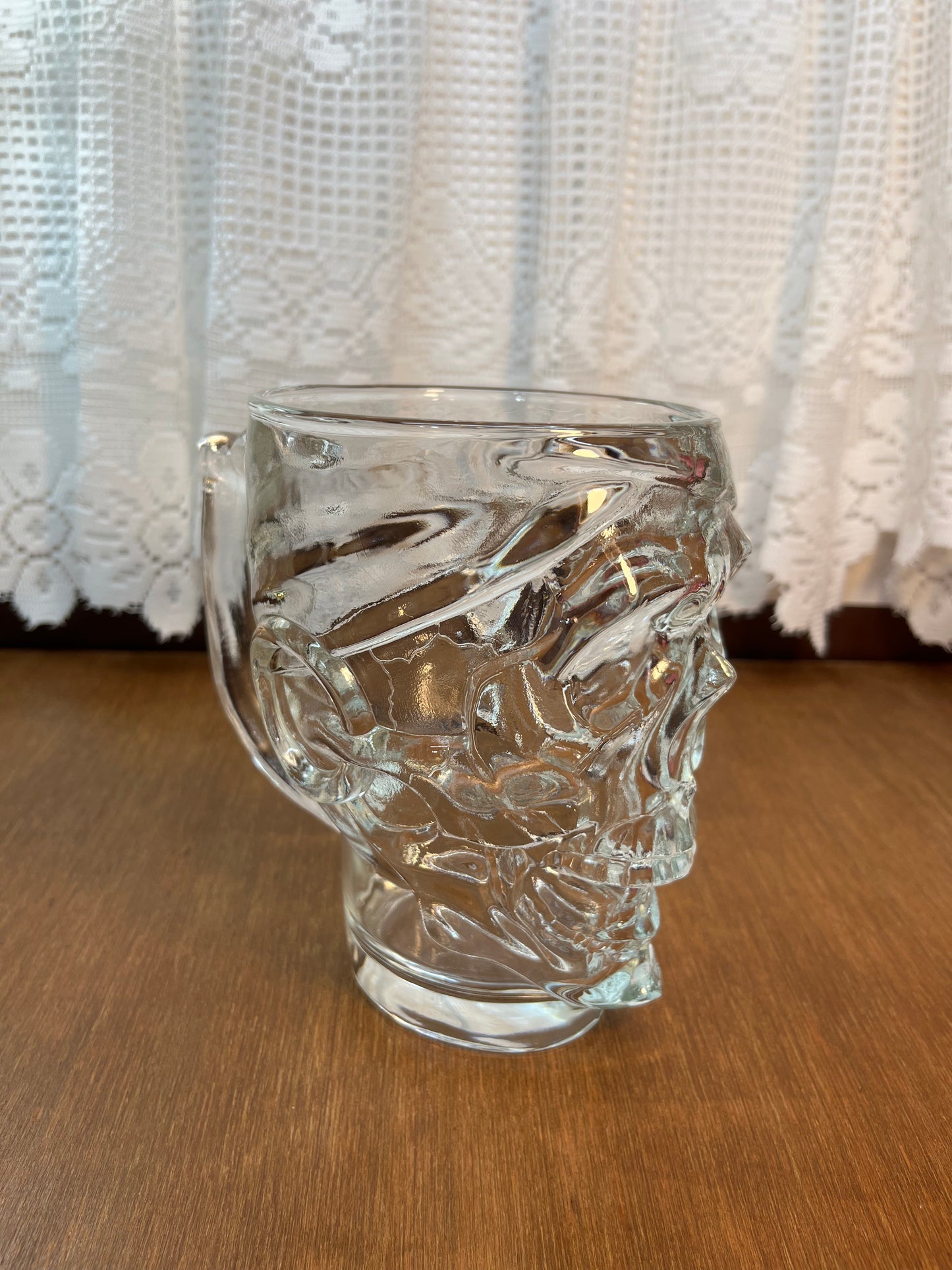 Large Glass Skull Mug