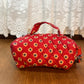 Red Floral Pattern Small Cosmetic Bag