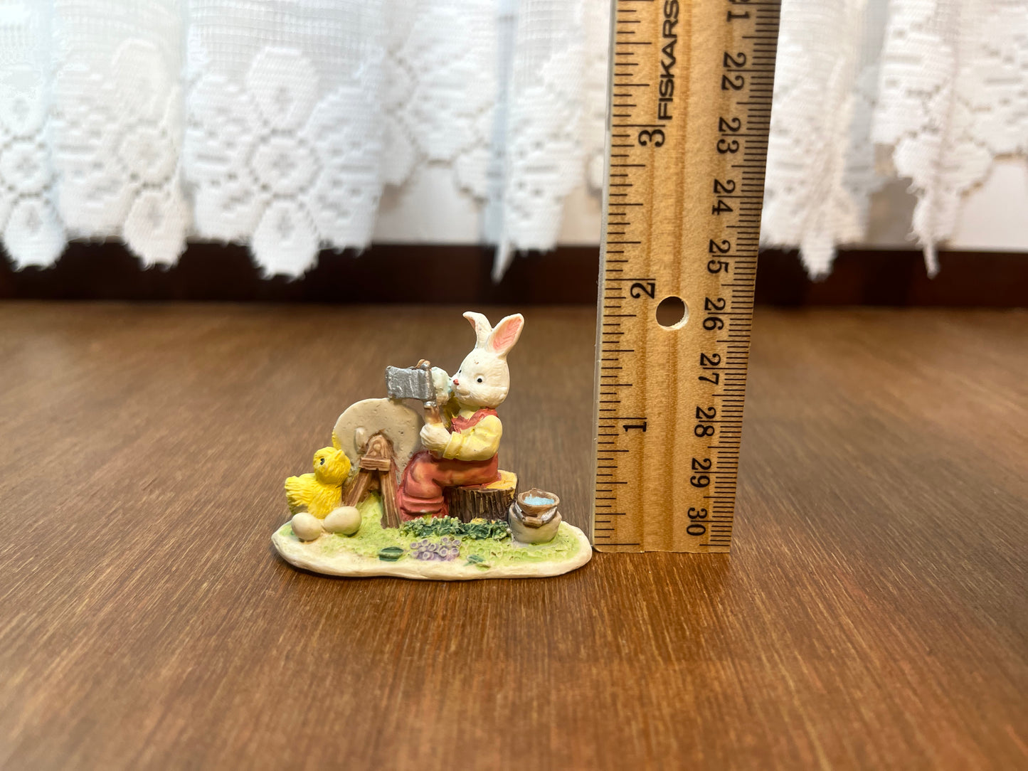 Village Bunny Axe Sharping Figurine