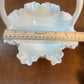 Vintage Milk Glass Fenton Hobnail Basket