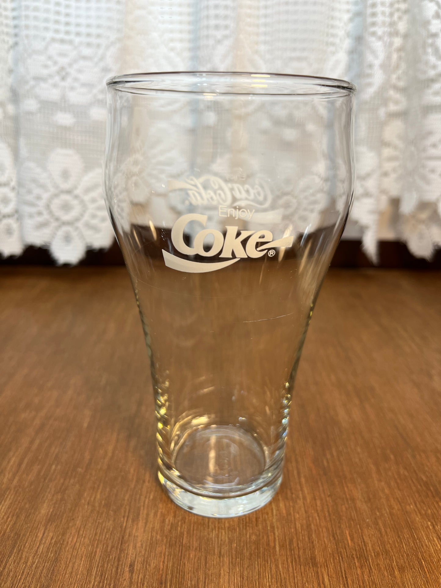 Clear Vintage White Logo Coca Cola Glass