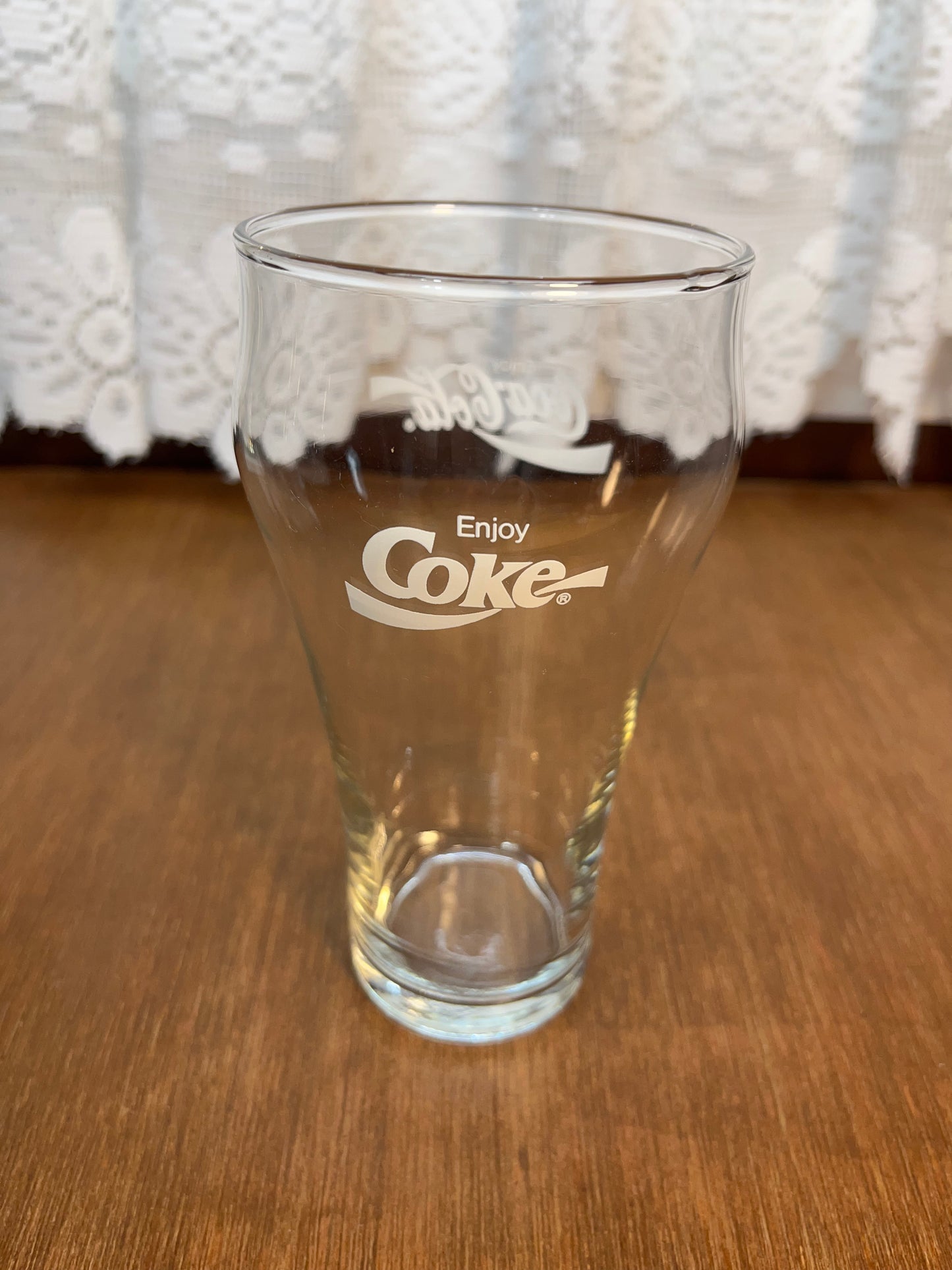 Clear Vintage White Logo Coca Cola Glass