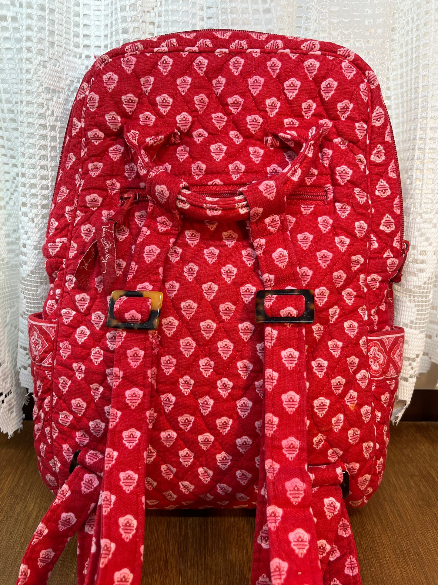 Vibrant Red Pattern Vera Bradley Backpack