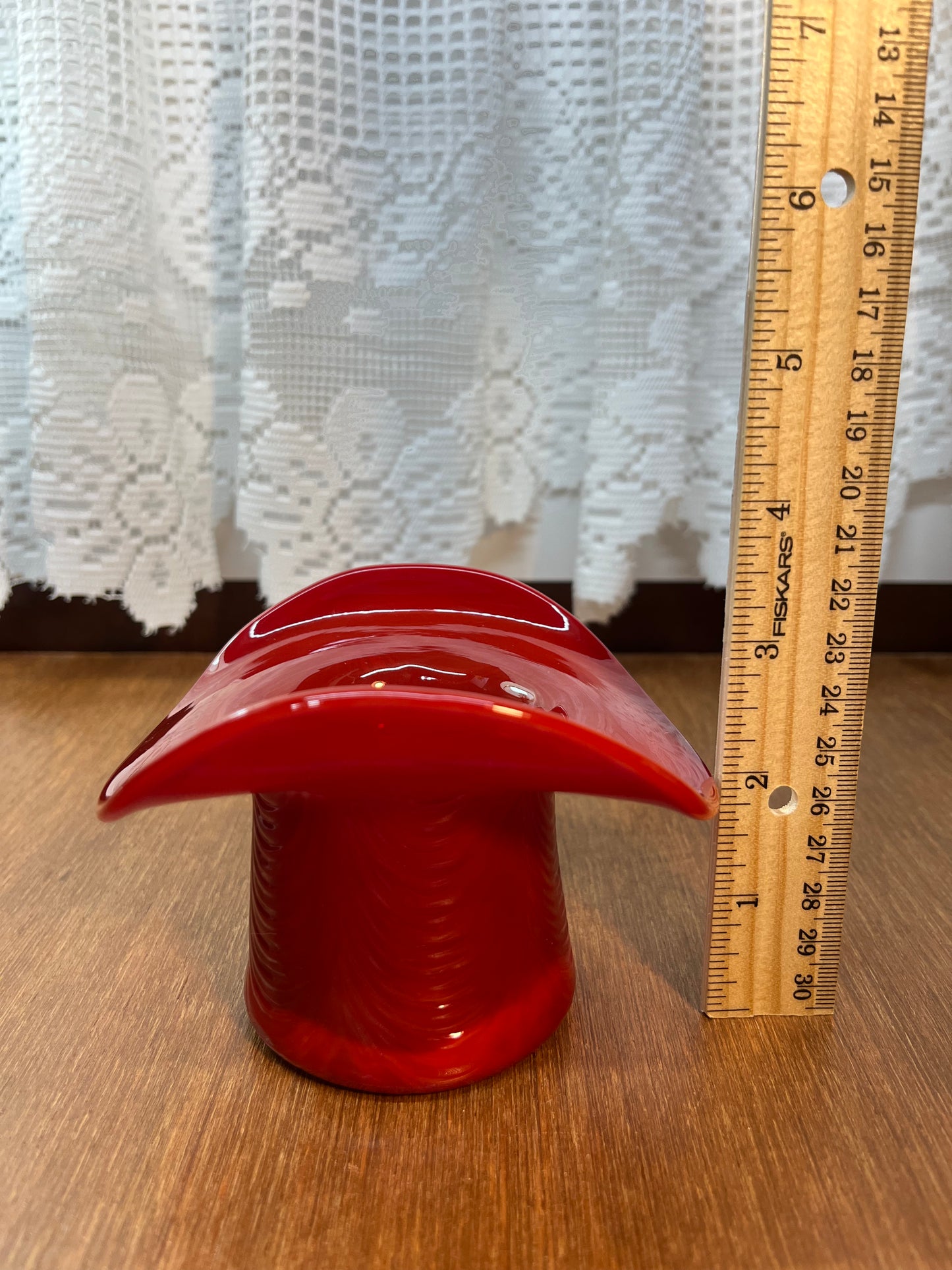 Vintage NFGS Red Drape Fenton Art Glass Hat