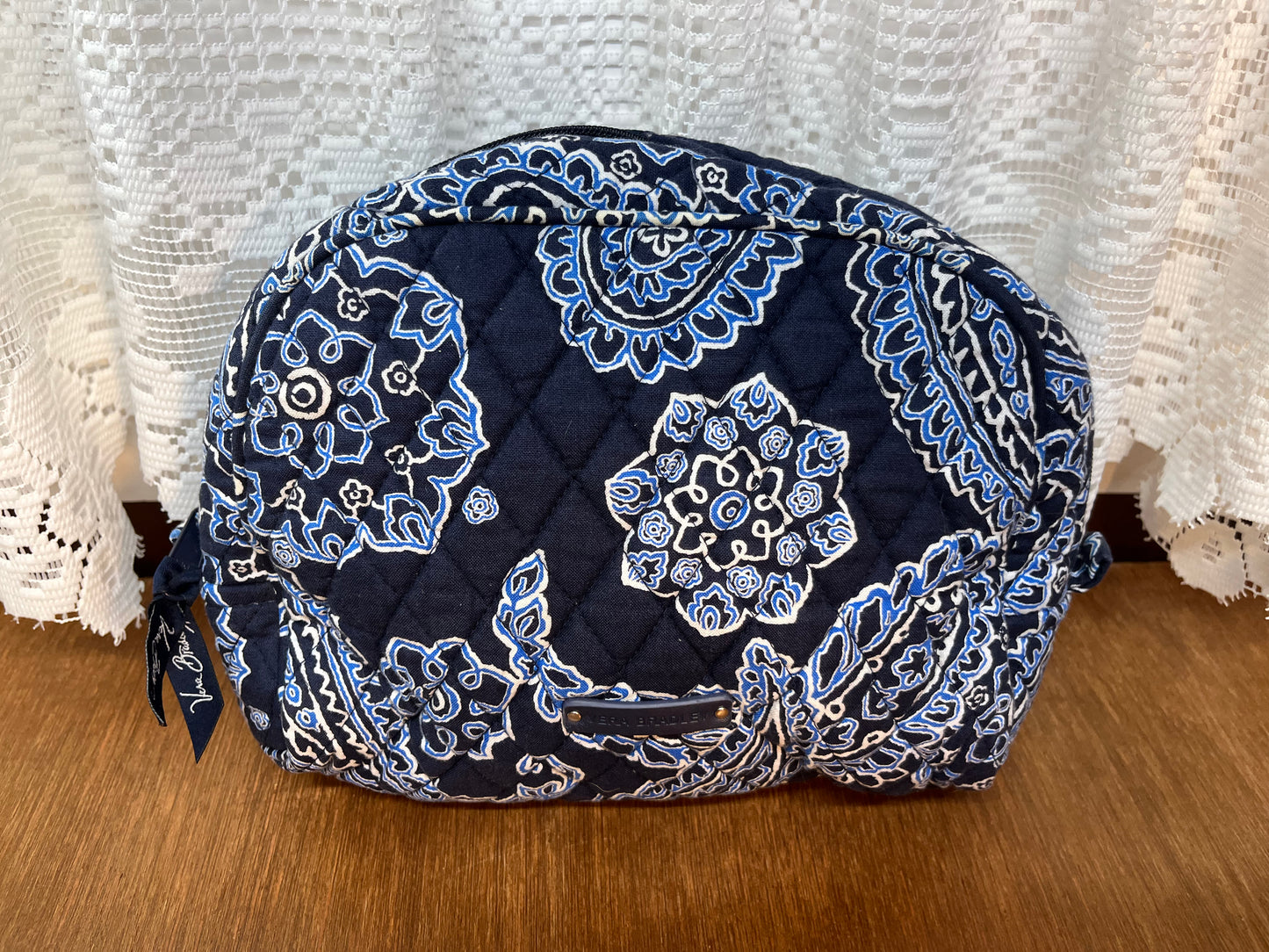 Blue Patterned Vera Bradley Makeup Bag