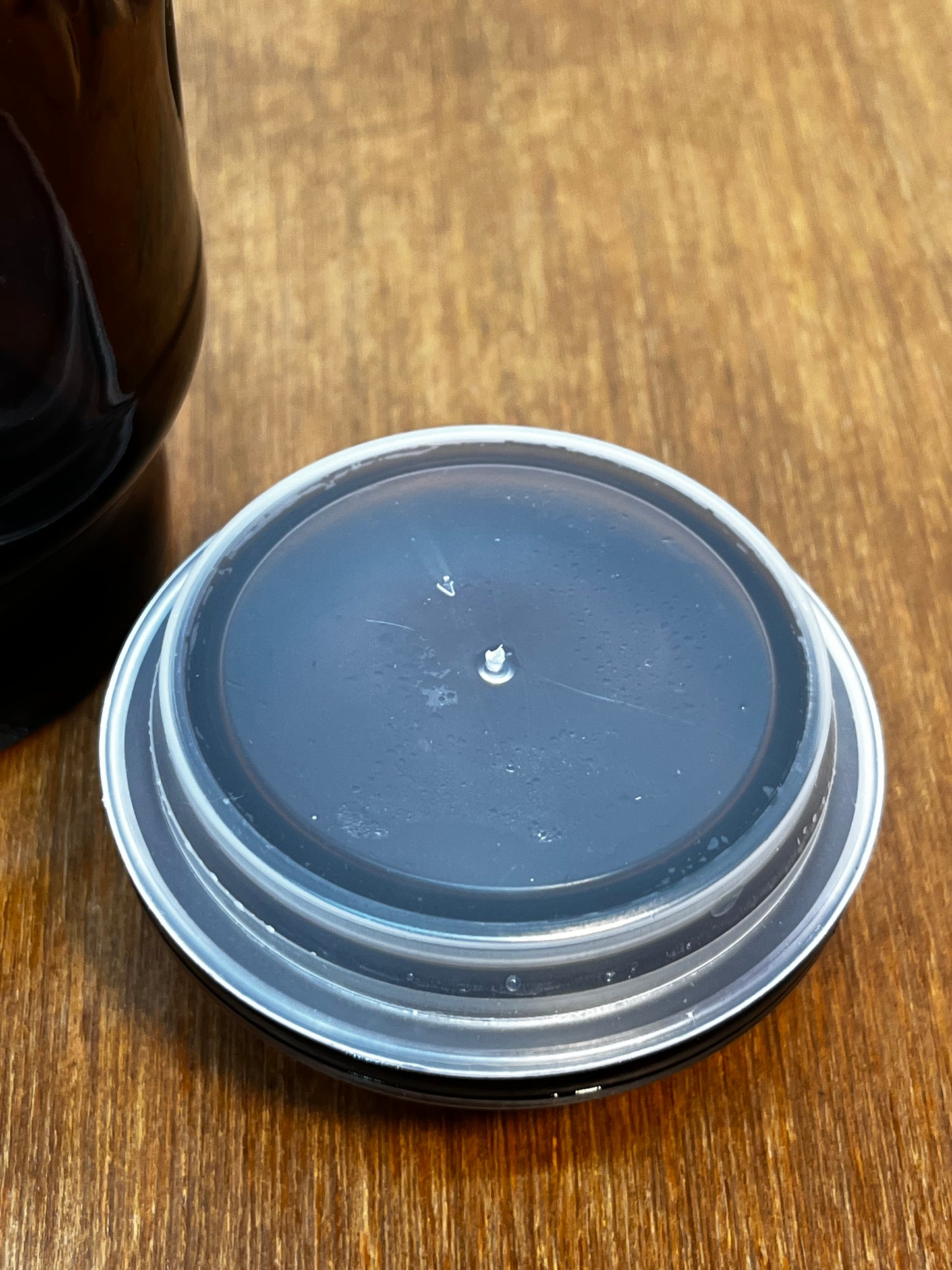 Vintage Amber Glass Jar With Lid